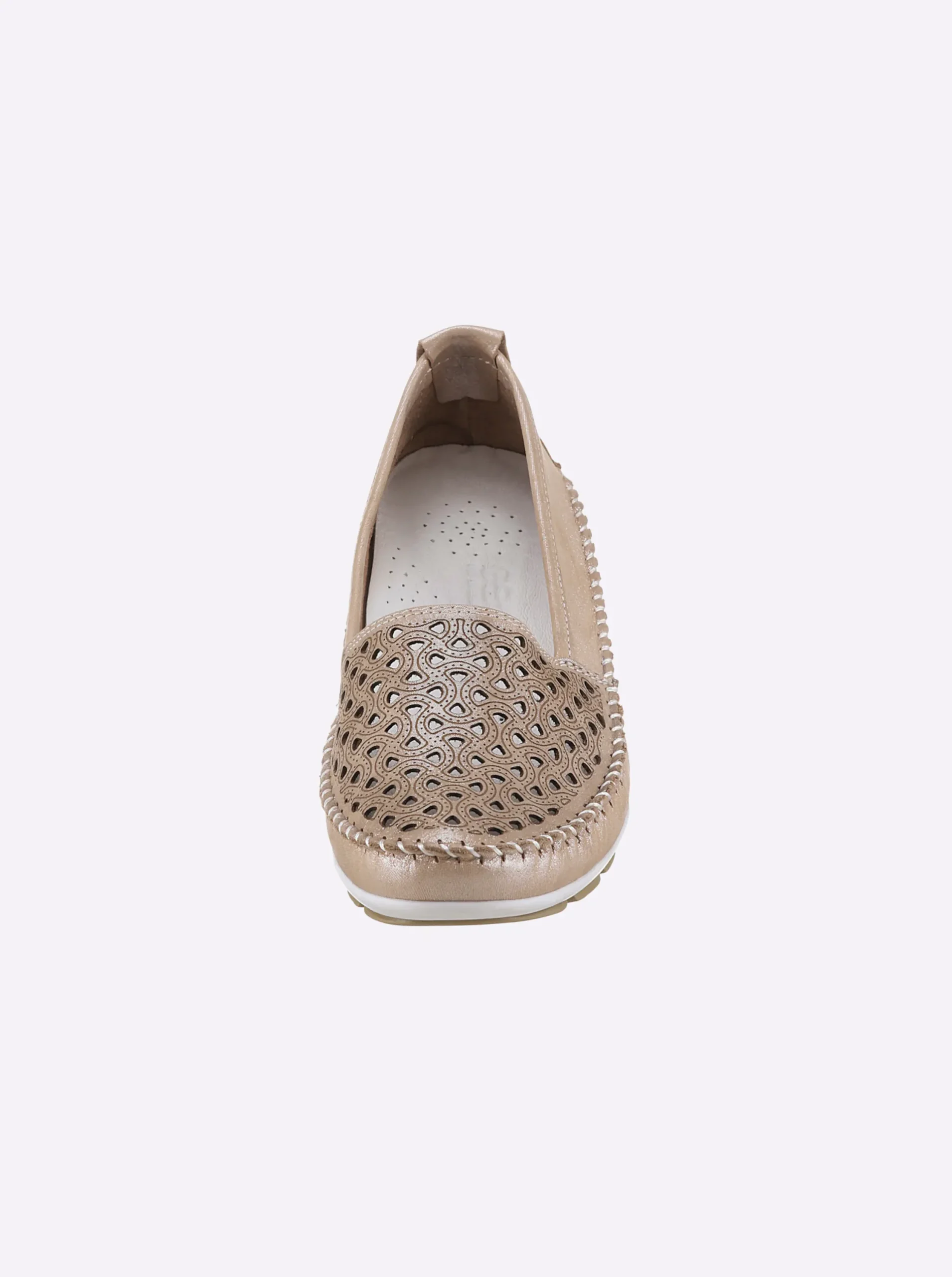 Mokassins & Slippers|Gemini Slipper mit Leder-Wechselfußbett puder-meliert