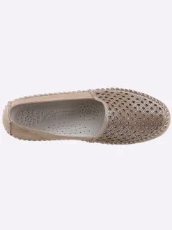 Mokassins & Slippers|Gemini Slipper mit Leder-Wechselfußbett puder-meliert