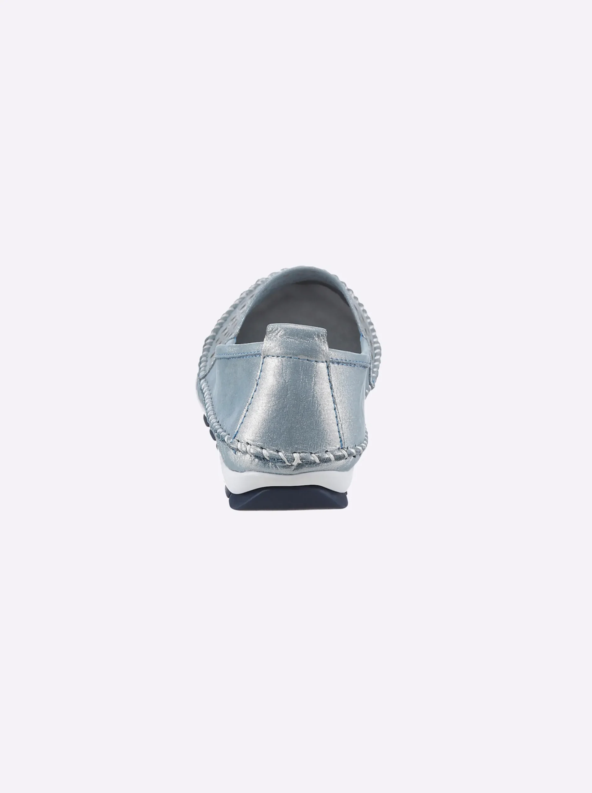 Mokassins & Slippers|Gemini Slipper mit Leder-Wechselfußbett eisblau-meliert
