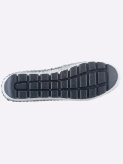 Mokassins & Slippers|Gemini Slipper mit Leder-Wechselfußbett eisblau-meliert