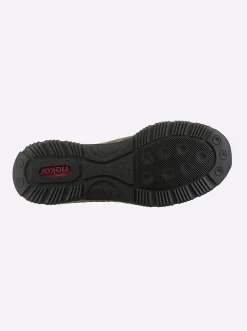 Mokassins & Slippers|Rieker Slipper mit Leo-Muster schwarz-bedruckt