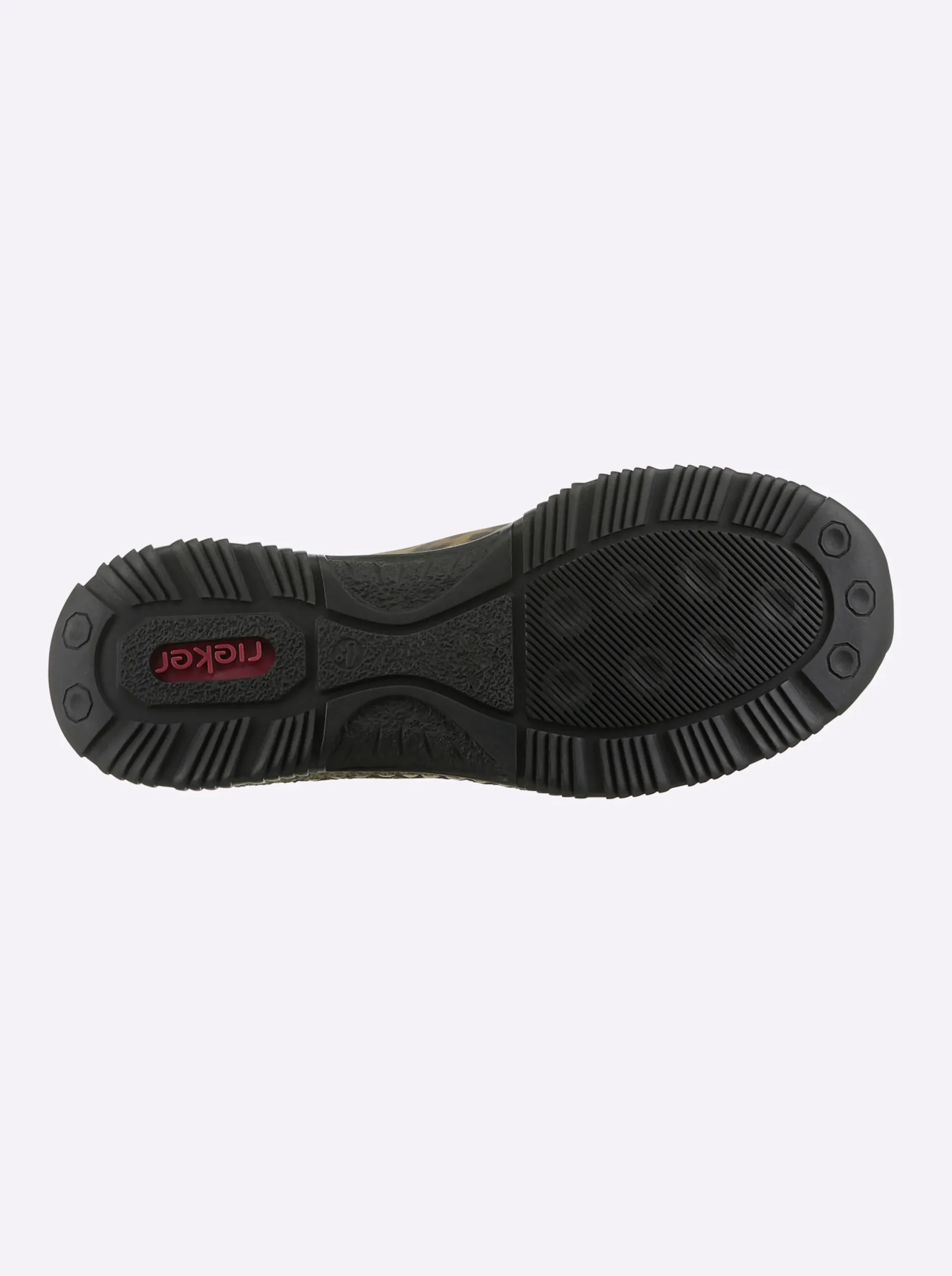 Mokassins & Slippers|Rieker Slipper mit Leo-Muster schwarz-bedruckt