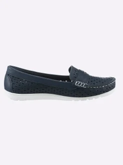 Mokassins & Slippers|Gemini Slipper mit Lochmuster jeansblau
