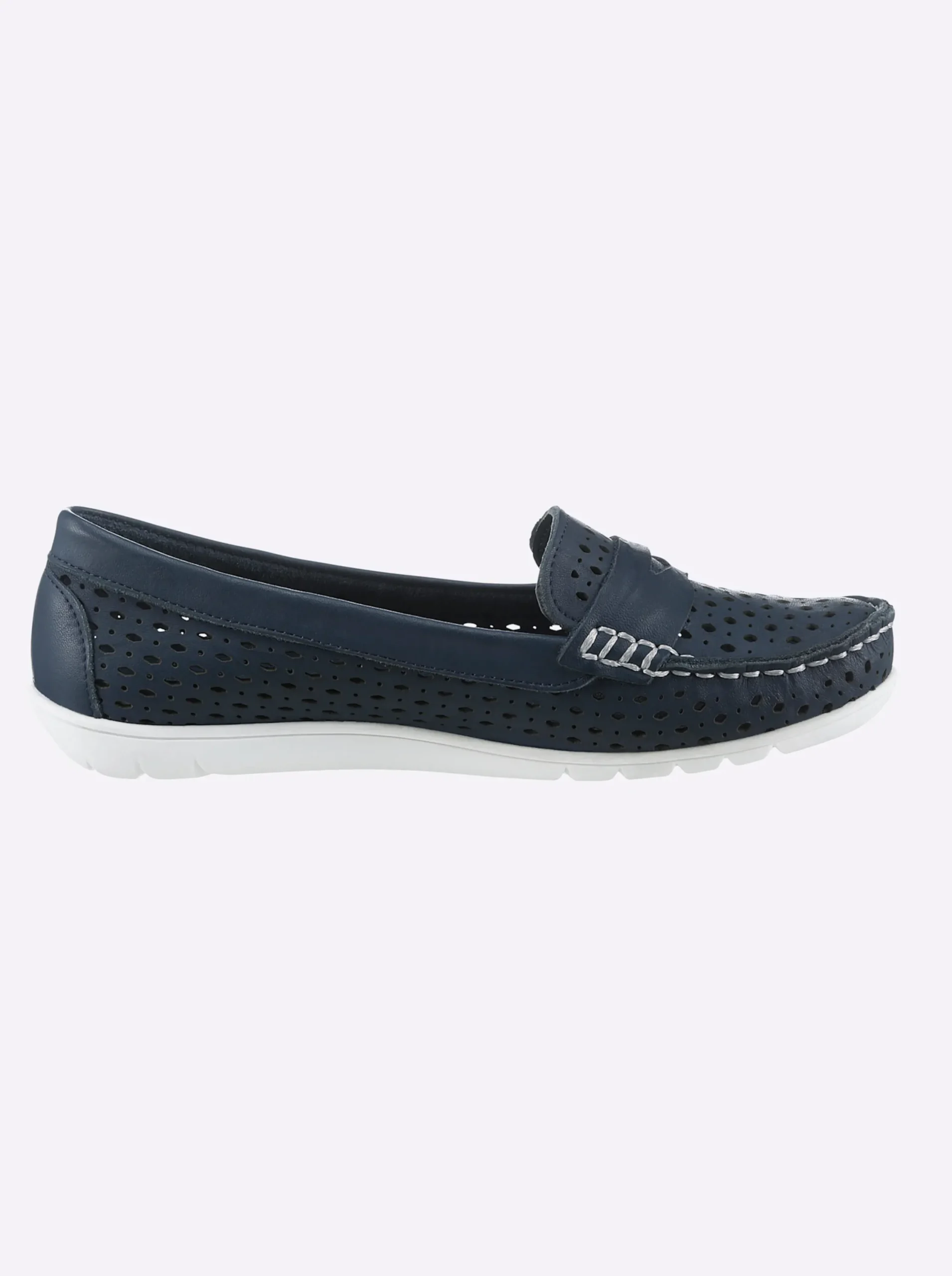 Mokassins & Slippers|Gemini Slipper mit Lochmuster jeansblau