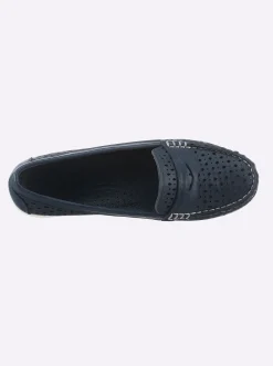 Mokassins & Slippers|Gemini Slipper mit Lochmuster jeansblau