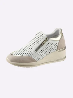 Sneakers & Schnürer|airsoft modern+ Slipper mit seitlichem Reißverschluss weiß-taupe