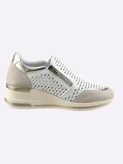 Sneakers & Schnürer|airsoft modern+ Slipper mit seitlichem Reißverschluss weiß-taupe