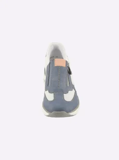 Sneakers & Schnürer|Rieker Slipper mit seitlichem Reißverschluss mittelblau