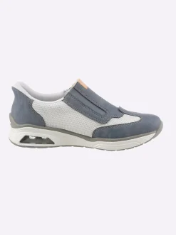 Sneakers & Schnürer|Rieker Slipper mit seitlichem Reißverschluss mittelblau