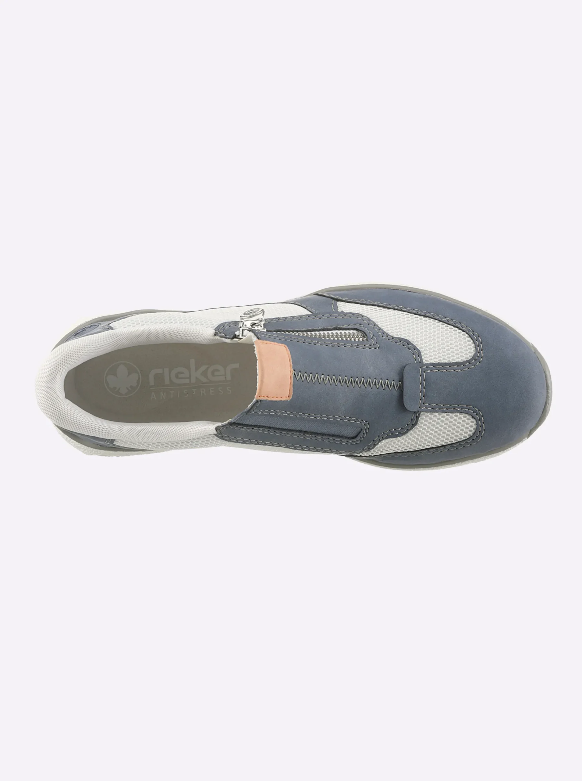 Sneakers & Schnürer|Rieker Slipper mit seitlichem Reißverschluss mittelblau