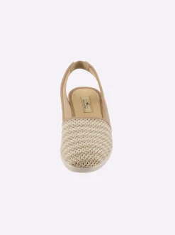 Mokassins & Slippers| Slipper mit Streifen-Muster vanille