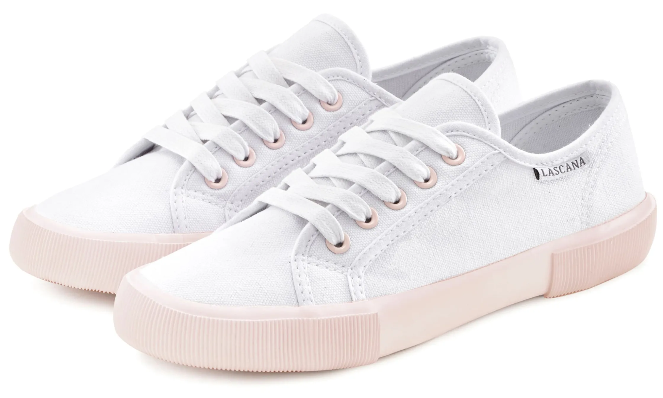 Sneakers & Schnürer|LASCANA Sneaker weiß-rosa