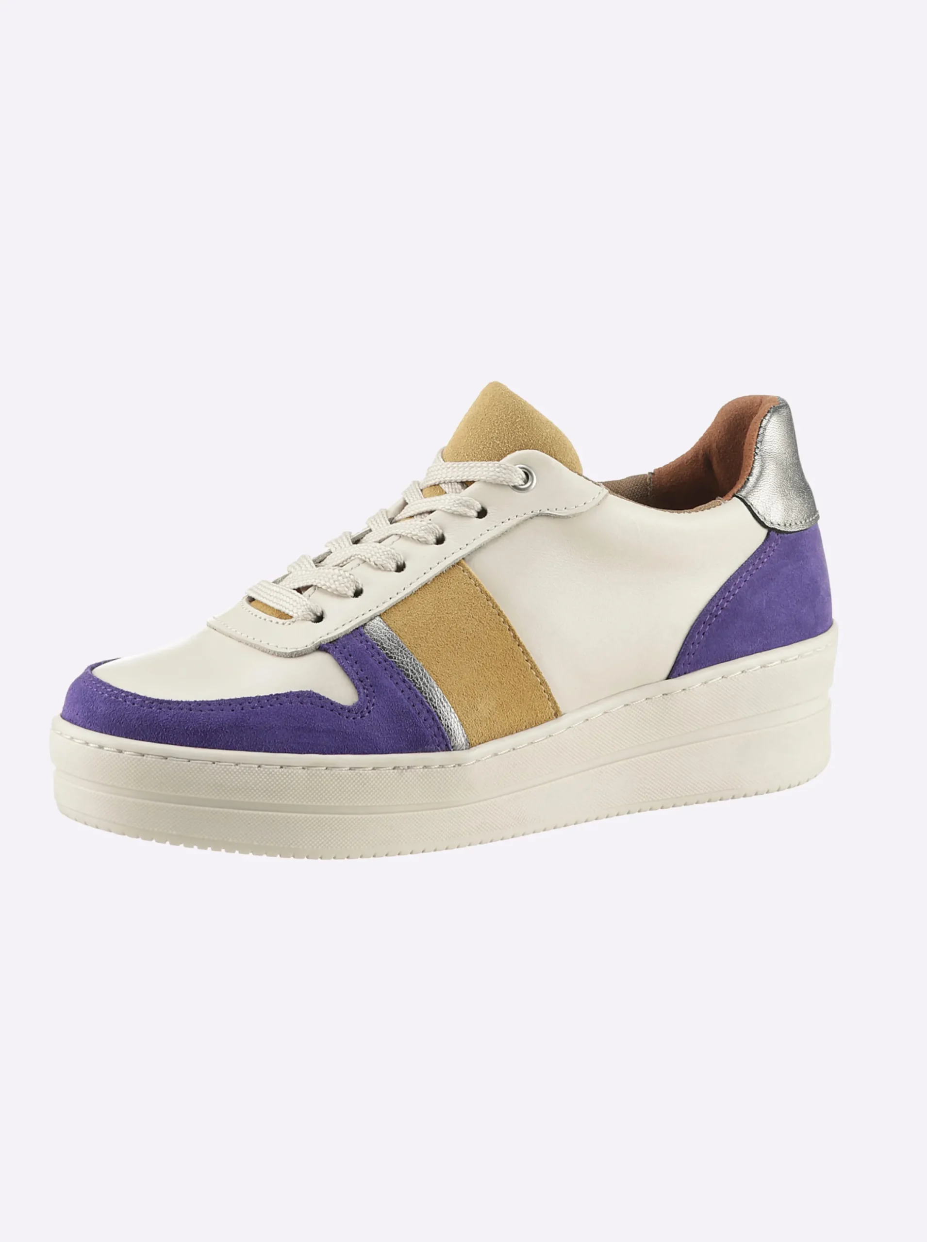 Sneakers & Schnürer|heine Sneaker weiß-lila-gemustert