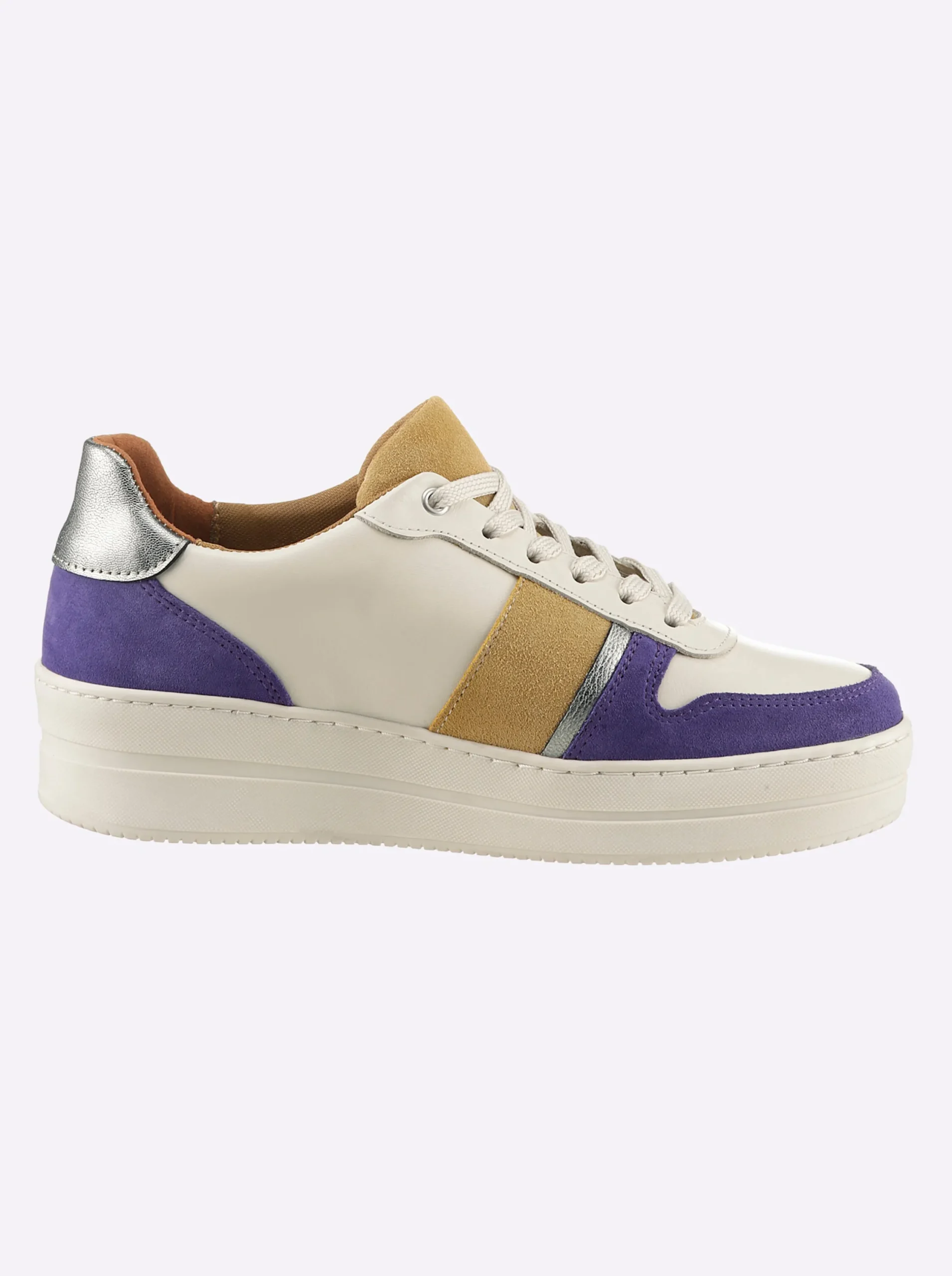 Sneakers & Schnürer|heine Sneaker weiß-lila-gemustert