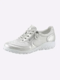 Sneakers & Schnürer|Waldläufer Sneaker für kräftige Füße silberfarben
