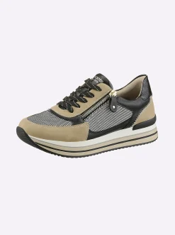 Sneakers & Schnürer|Remonte Sneaker in mehrfarbiger Optik beige-schwarz