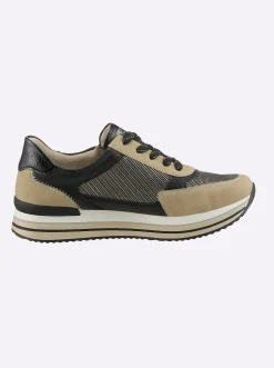 Sneakers & Schnürer|Remonte Sneaker in mehrfarbiger Optik beige-schwarz
