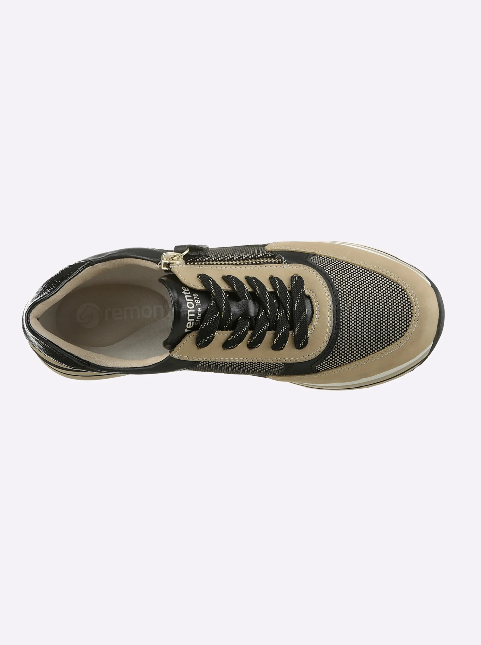 Sneakers & Schnürer|Remonte Sneaker in mehrfarbiger Optik beige-schwarz