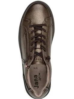 Sneakers & Schnürer|Jana Sneaker mit glänzenden Details bronzefarben