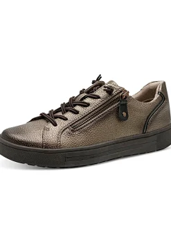 Sneakers & Schnürer|Jana Sneaker mit glänzenden Details bronzefarben
