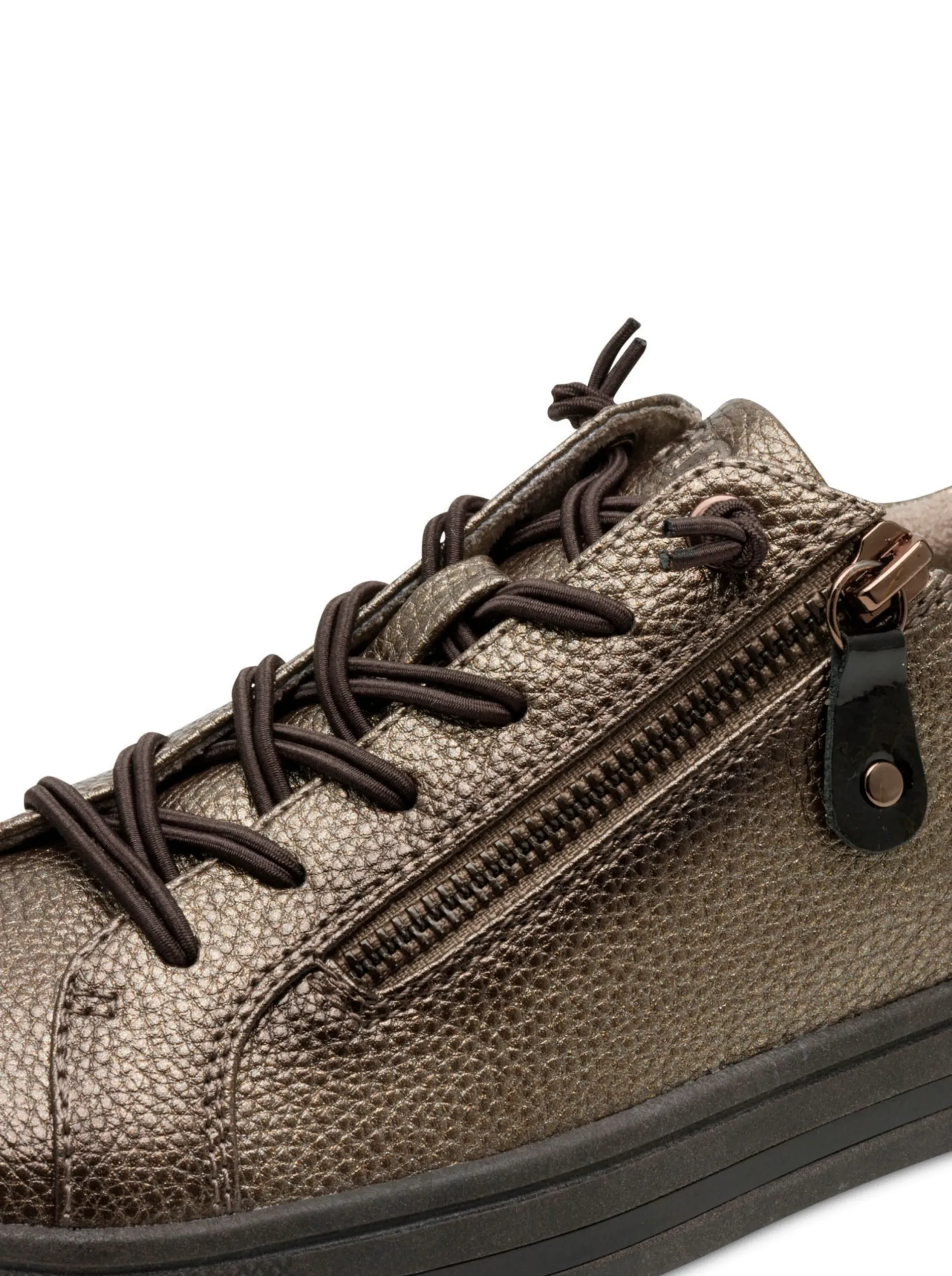 Sneakers & Schnürer|Jana Sneaker mit glänzenden Details bronzefarben