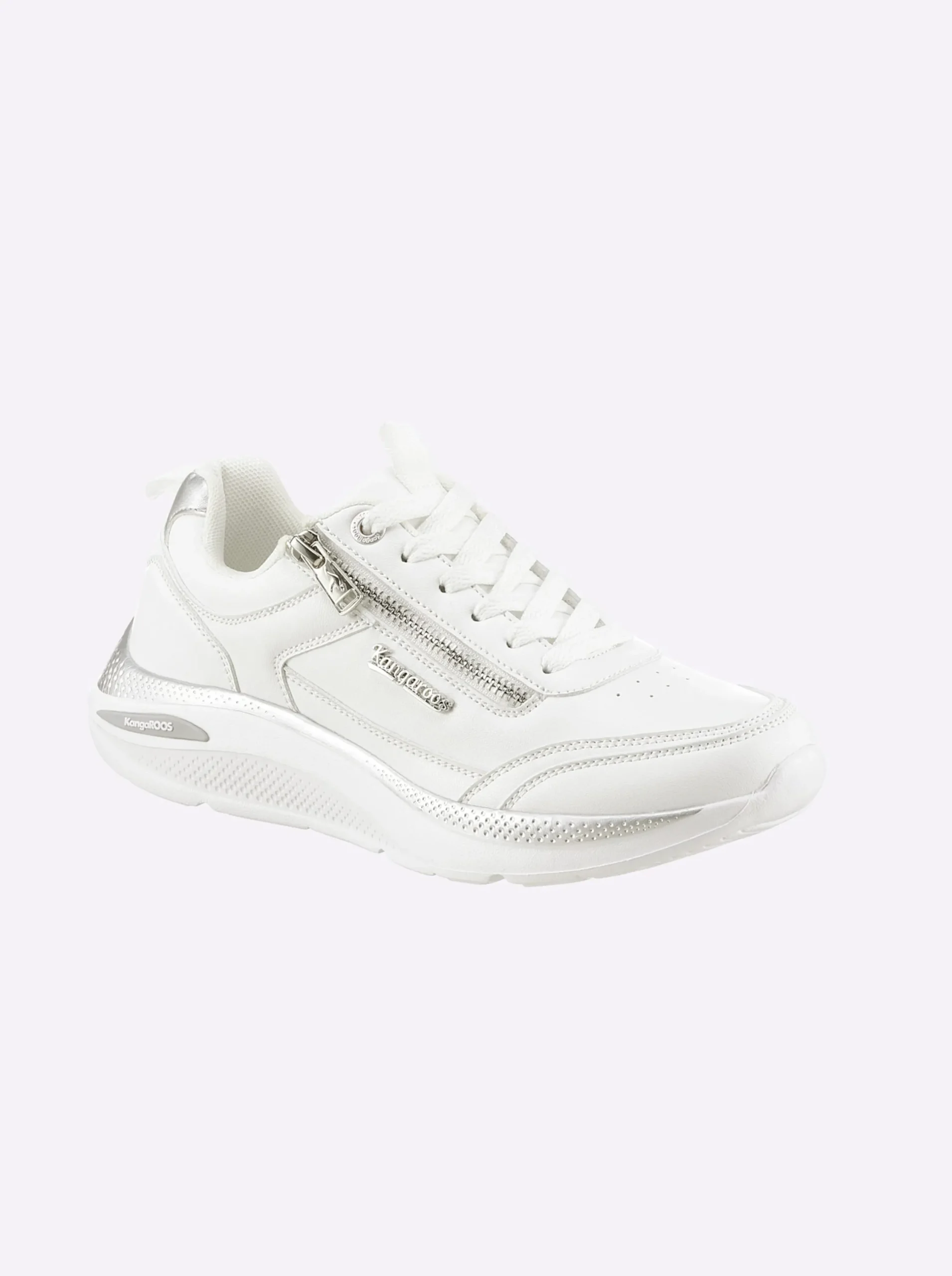 Sneakers & Schnürer|KangaROOS Sneaker mit metallisch schimmernden Akzenten weiß