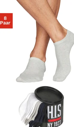 Strümpfe & Socken|H.I.S Sneakersocken 2xweiß,2xhellgrau-meliert,2xmarine,2xschwarz