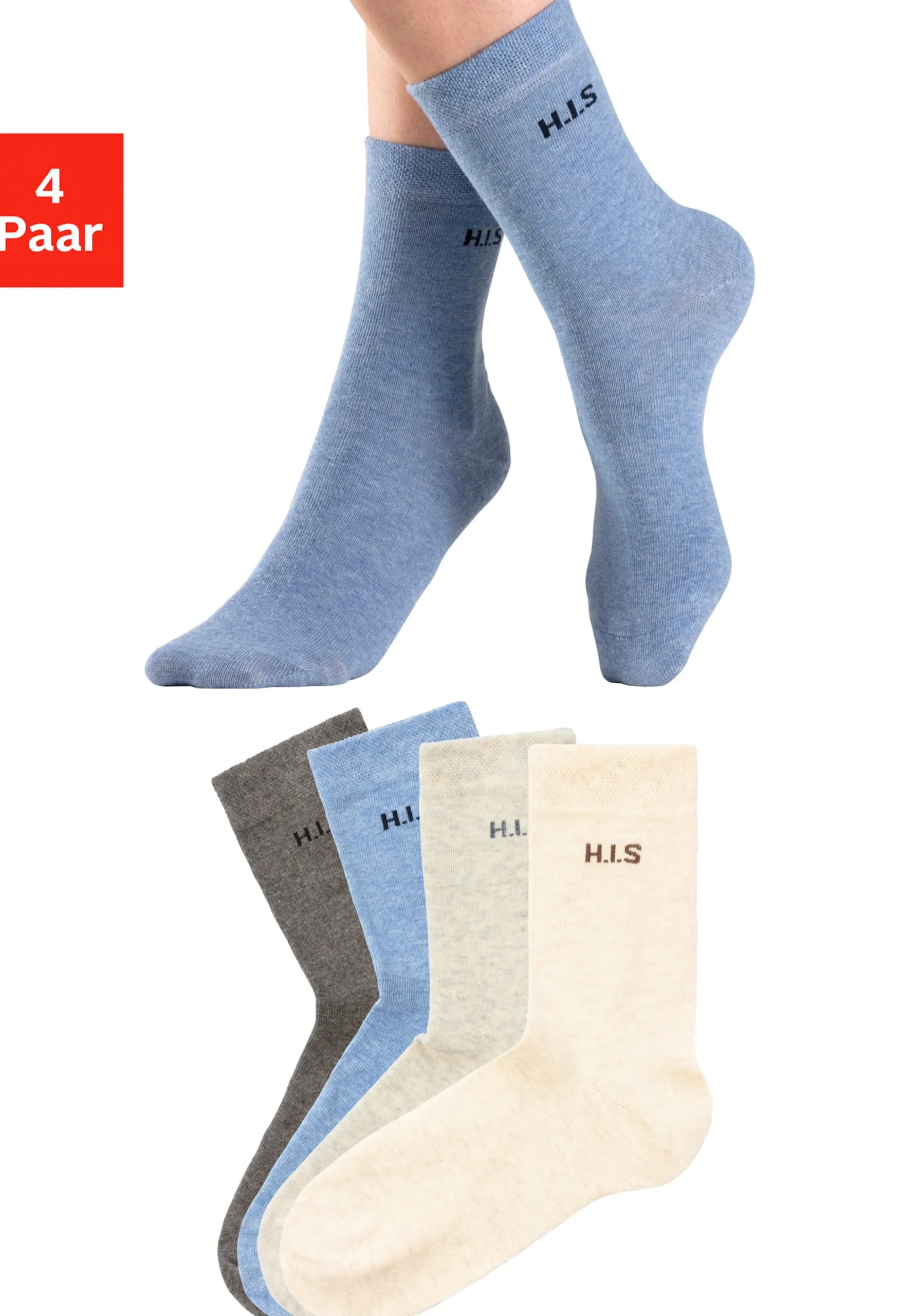 Strümpfe & Socken|H.I.S Socken grau,jeans,beige,grau