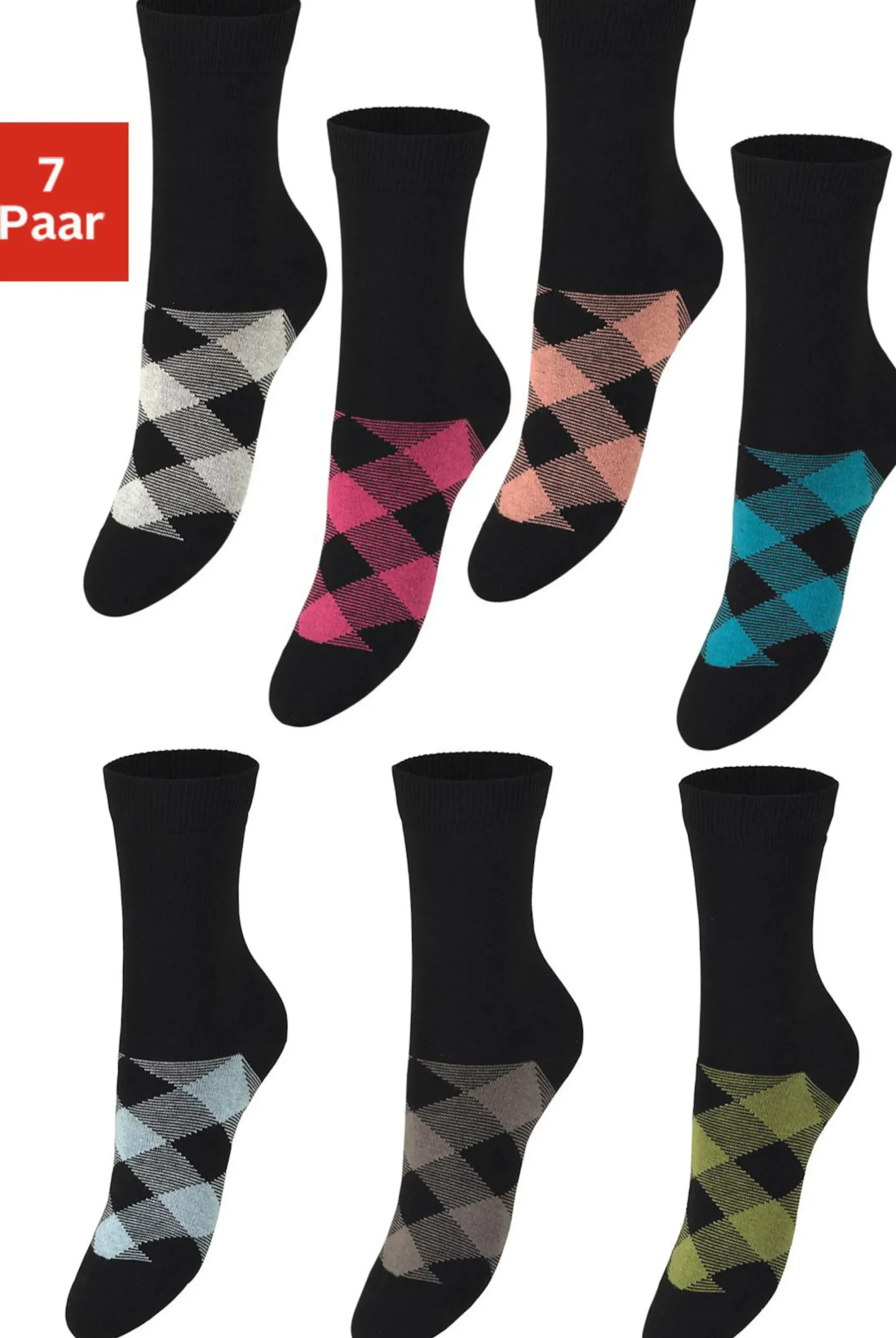 Strümpfe & Socken|H.I.S Socken schwarz-gemustert