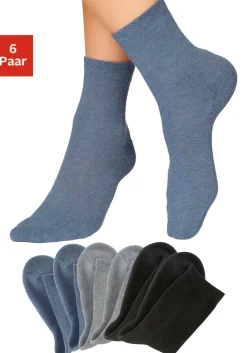 Strümpfe & Socken|H.I.S Socken 2xschwarz,2xjeans-melange,2xgrau-melange