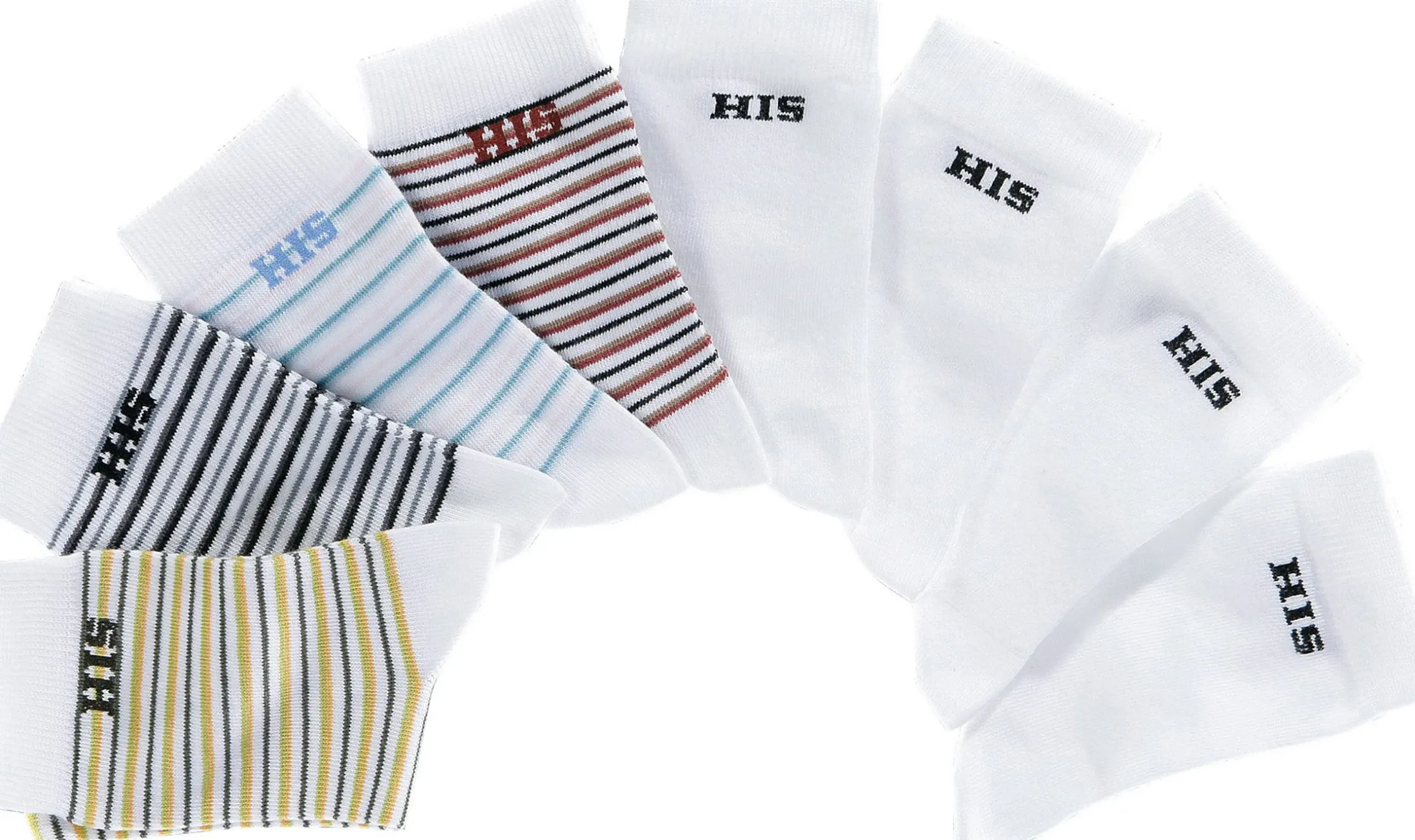 Strümpfe & Socken|H.I.S Socken bunt-weiß