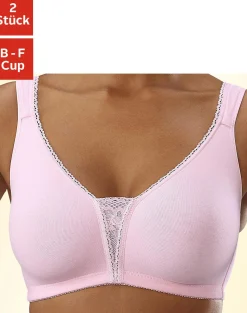 Bhs|petite fleur Soft-BH rosa+weiß