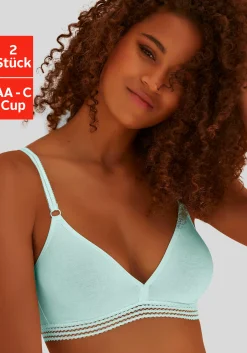 Bhs|petite fleur Soft-BH hellblau+weiß