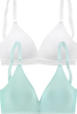 Bhs|petite fleur Soft-BH hellblau+weiß