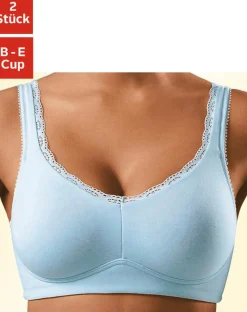 Bhs|petite fleur Soft-BH hellblau+weiß