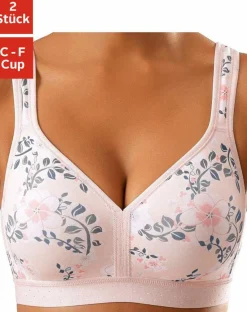 Bhs|petite fleur Soft-BH rosé-bedruckt+weiß