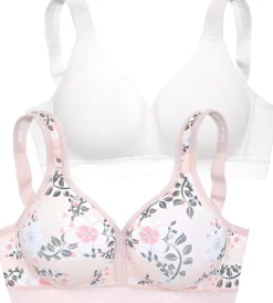Bhs|petite fleur Soft-BH rosé-bedruckt+weiß