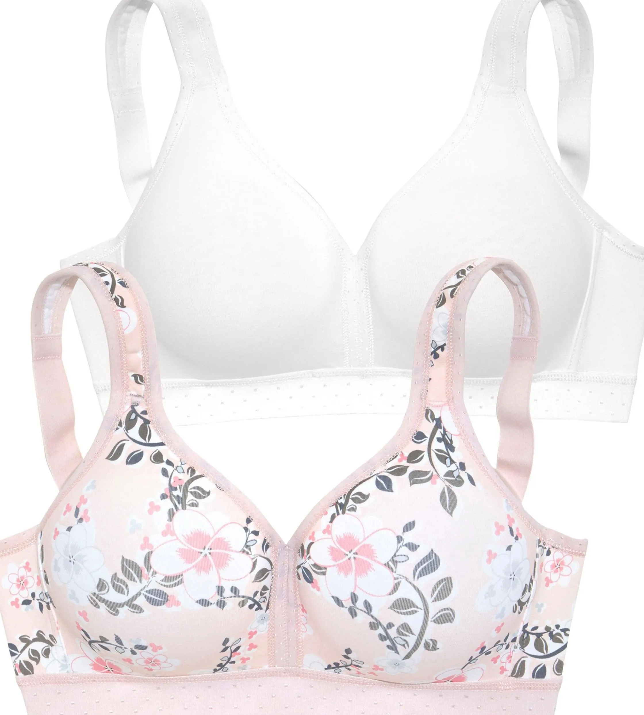 Bhs|petite fleur Soft-BH rosé-bedruckt+weiß