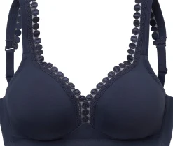 Bhs|petite fleur Soft-BH marine+weiß