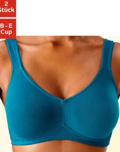 Bhs|petite fleur Soft-BH petrol+weiß