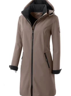 Jacken| Softshelljacke mit Gummizug im Rücken taupe
