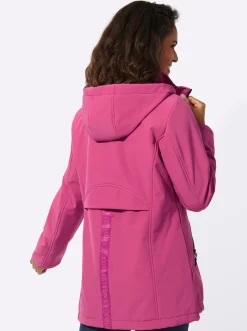 Jacken| Softshelljacke mit kontrastfarbigem Futter fuchsia