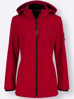 Jacken| Softshelljacke mit schwarzer Fleece-Innenseite rot