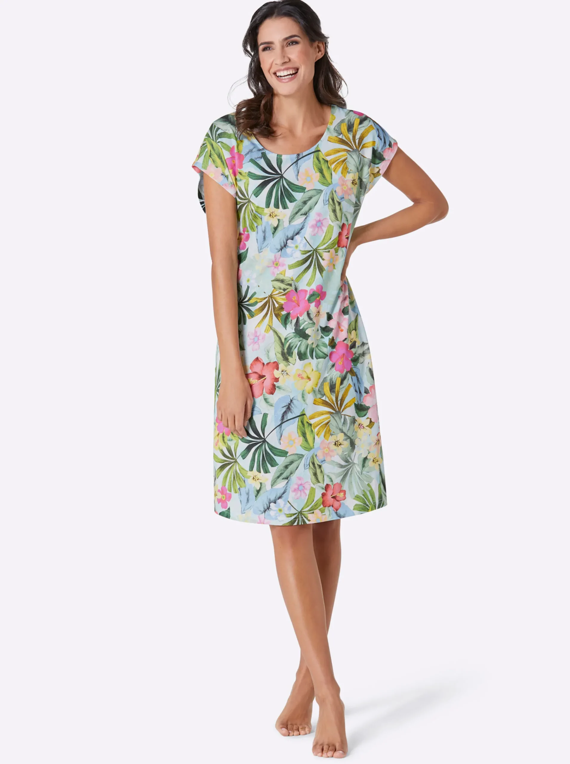 Strandkleider|feel good Sommerkleid mint-bedruckt