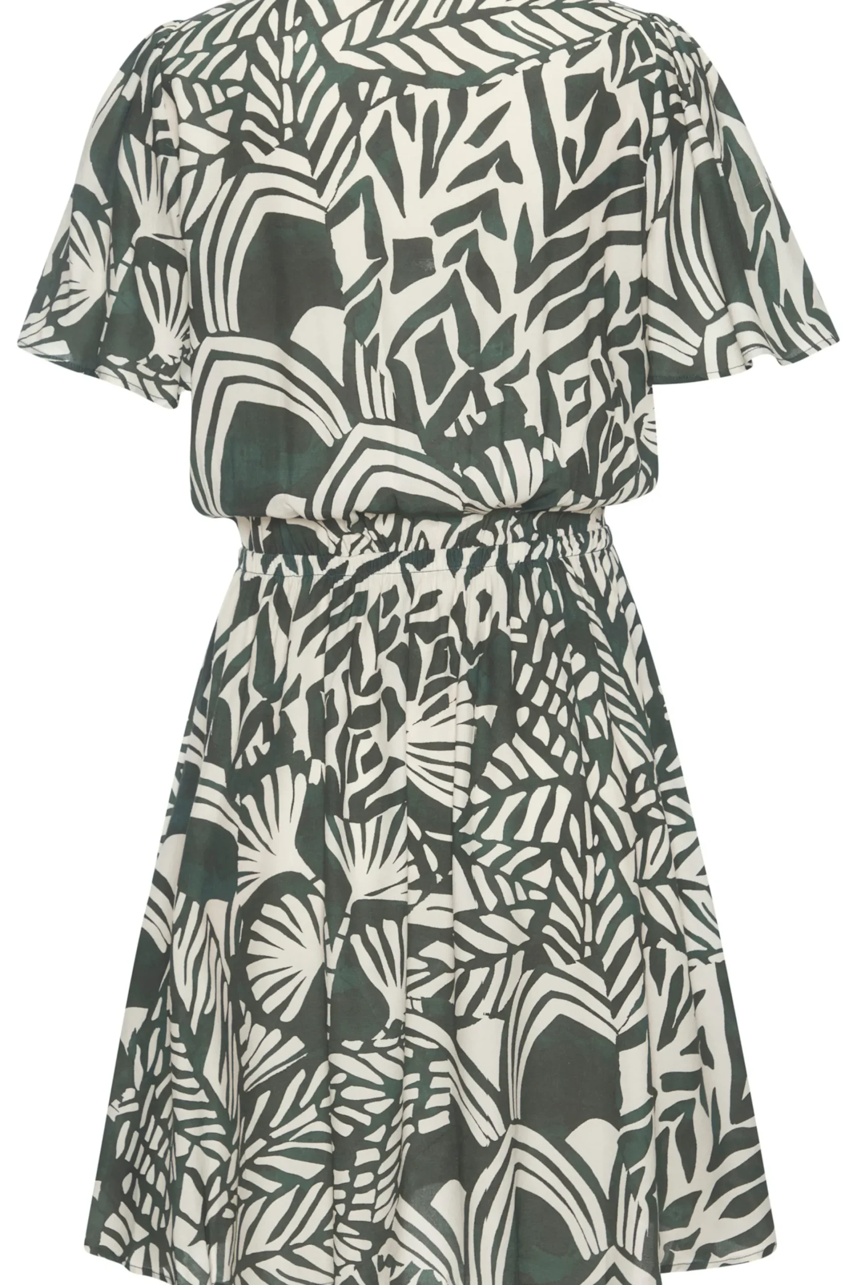 Strandkleider|Kleider|LASCANA Sommerkleid grün-cremebedruckt