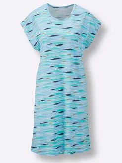 Strandkleider|feel good Sommerkleid dunkelblau-bedruckt+aqua-bedruckt