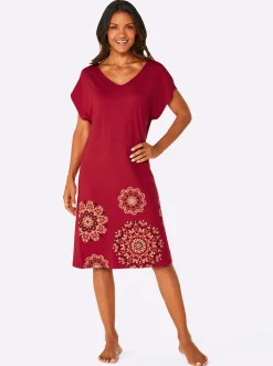 Strandkleider|Kleider|feel good Sommerkleid rot-schwarz