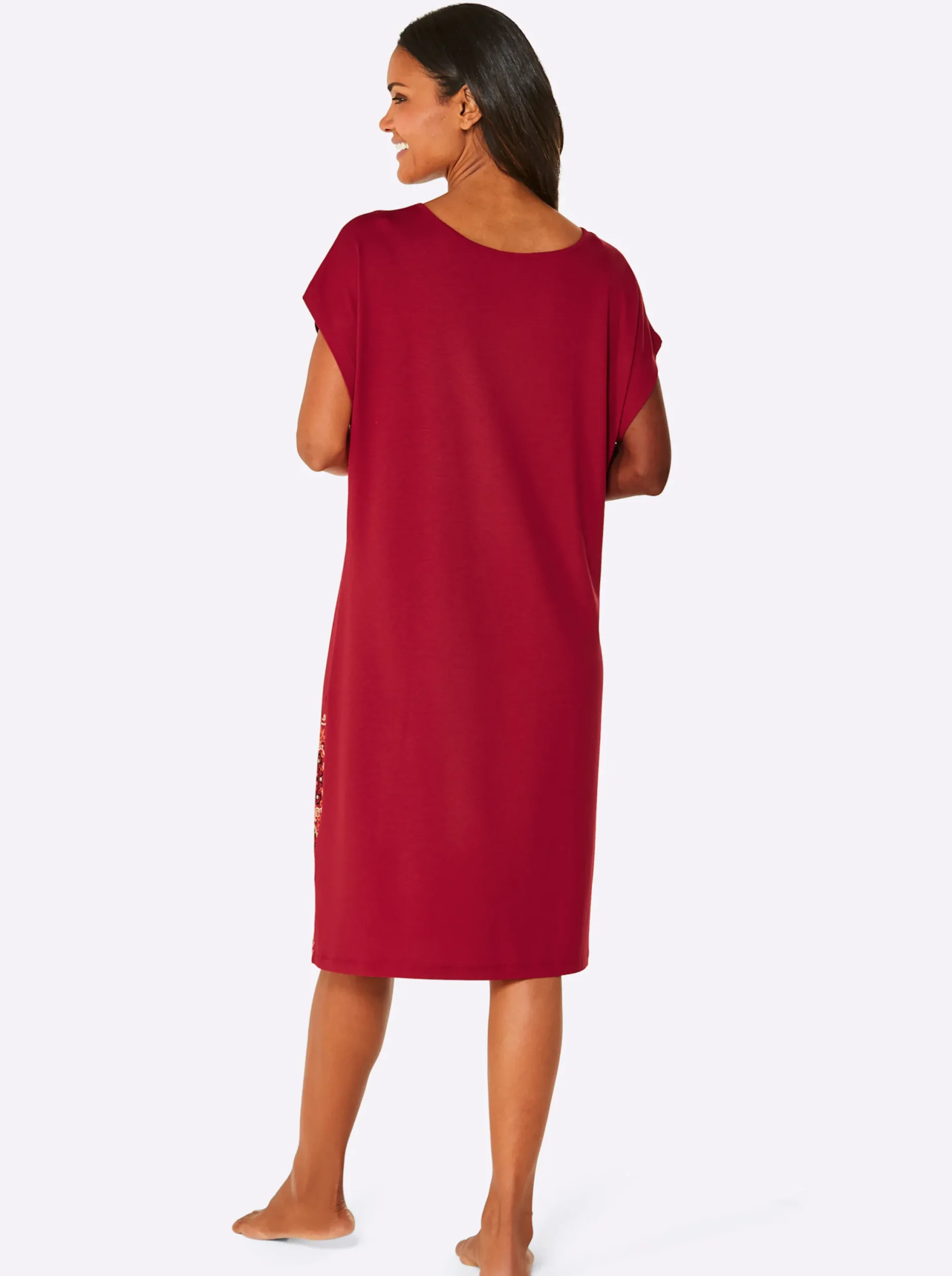 Strandkleider|Kleider|feel good Sommerkleid rot-schwarz