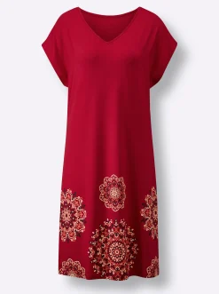 Strandkleider|Kleider|feel good Sommerkleid rot-schwarz