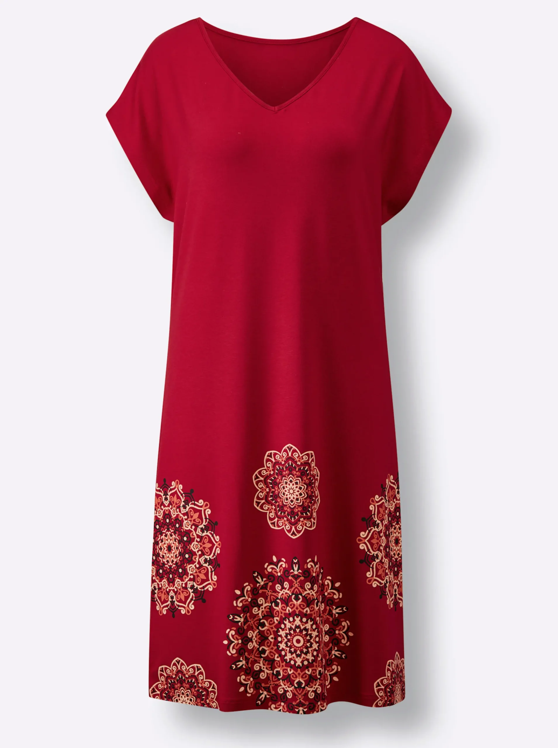 Strandkleider|Kleider|feel good Sommerkleid rot-schwarz